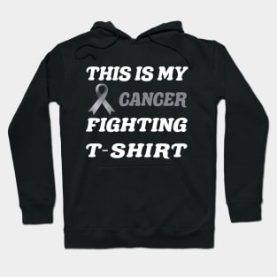 Brain Cancer grey Ribbon Fighting Hoodie